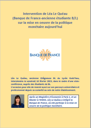 Intervention d’une ancienne étudiante Banque de France